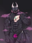 abs anthro aphrodisiac aphrodisiac_gas aphrodisiac_mask balls bdsm bodily_fluids bodysuit bulge chastity_device claws clothed clothing cum cum_in_clothing cum_in_pants cum_through_clothing cum_through_pants drone erection gas_mask genital_fluids genitals horn latex latex_clothing latex_skinsuit lock_bulge lock_symbol male mask muscular muscular_anthro muscular_male nipples nude pecs penile penis rubber_clothing sex simple_background skinsuit solo submissive tail tight_clothing torn_clothing wet wet_clothing takanuri mythology dragon mammal mythological_creature mythological_scalie scalie 3:4 digital_media_(artwork) hi_res