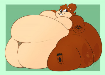 3_claws 3_toes 4_claws 4_fingers anthro belly big_belly big_breasts big_butt biped black_eyes black_nose breasts brown_body brown_fur brown_hair butt claws clothing countershading deep_navel featureless_breasts feet female female_anthro finger_claws fingers fur hair huge_belly huge_butt huge_thighs hyper hyper_belly immobile looking_aside morbidly_obese morbidly_obese_anthro morbidly_obese_female navel nude nude_anthro nude_female obese obese_anthro obese_female overweight overweight_anthro overweight_female pawpads ponytail round_ears sitting smile solo tan_body tan_countershading thick_thighs toe_claws toes strawberrymilkdog janet_johannes bear mammal 2021