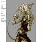 alternative_fashion anthro belt biped bottomwear breasts burmecian clothed clothing ear_piercing english_text facial_piercing female final_fantasy final_fantasy_ix french_text freya_crescent green_eyes hair long_hair mammal murid murine nose_piercing pants piercing pose rat rinpoo_chuang rodent shirt simple_background solo square_enix tail tank_top tattoo text topwear translated white_hair