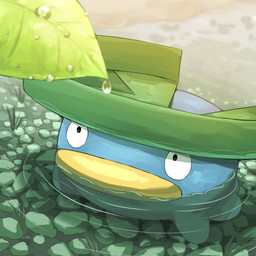6_legs ambiguous_feral ambiguous_gender beach beak black_eyes depth_of_field dew featureless_legs feral leaf partially_submerged plant ripple rock sand solo water yellow_beak spicyichizo nintendo pokemon elemental_creature flora_fauna generation_3_pokemon lotad pokemon_(species) 1:1 2026 absurd_res hi_res shaded