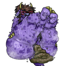 alternative_fashion anal_hair andromorph anthro anus big_anus big_butt bodily_fluids body_hair brown_hair butt butt_grab butt_hair emo eyebrow_through_hair eyebrows eyewear feces feet fluffy_thighs fur genitals glasses hair hand_on_butt hooves horn huge_butt intersex lying markings musk on_back overweight overweight_andromorph overweight_intersex pooping presenting presenting_anus presenting_vulva pubes purple_anus purple_body purple_butt purple_fur purple_vulva solo spots spotted_body spotted_fur spread_butt spreading sweat sweaty_anus sweaty_butt tail thick_thighs translucent translucent_hair vulva wide_hips wrinkled_feet wrinkles yellow_horn clairemilk arthropod bovid bovine cattle fly_(animal) insect mammal hi_res