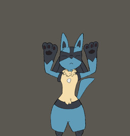 anthro dancing male solo don'tcare4u caramelldansen nintendo pokemon canid canine generation_4_pokemon lucario mammal pokemon_(species) animated animated_gif low_res meme short_playtime
