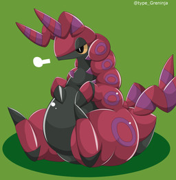 ambiguous_gender feral green_background simple_background solo type nintendo pokemon arthropod generation_5_pokemon myriapod pokemon_(species) scolipede 2015 hi_res
