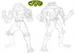 abs anthro armor athletic belt biceps bottomless bracelet clothed clothing eyewear flexing glasses grin group jewelry looking_at_viewer male muscular muscular_male nude pecs pose smile standing sunglasses teeth topless vein wristband ravelo battletoads rareware rash_(battletoads) zitz_(battletoads) amphibian frog toad_(frog) monochrome sketch