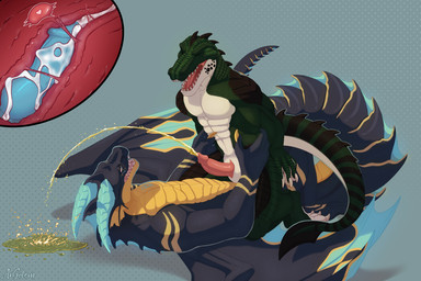 anal anal_penetration anthro bodily_fluids cum cum_inside duo genital_fluids genitals internal leak male male/male orgasm peeing penetration penis prostate sex urine watersports owl_light european_mythology mythology crocodile crocodilian dragon mythological_creature mythological_scalie reptile scalie western_dragon invalid_tag x-ray_(disambiguation) hi_res