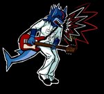 anthro black_hair clothed clothing emanata guitar hair holding_object male musical_instrument open_mouth playing_guitar playing_music plucked_string_instrument solo spats string_instrument tail captain_cheese fish marine shark 2025 aliasing alpha_channel binary_drawing digital_drawing_(artwork) digital_media_(artwork) watermark