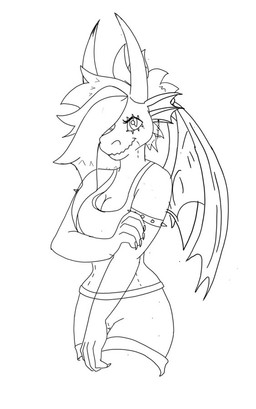anthro female solo unknown_artist mythology pawfursuniverse vtuber queensmolder smolder_(pawfurs) dragon mythological_creature mythological_scalie scalie line_art monochrome