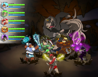 anthro armor battle cave clothing diaper foreskin gameplay_mechanics genitals group gui health_bar humanoid_genitalia humanoid_penis magic_user male male/male melee_weapon penis sword weapon leoniro_the_inklion adrian_"pepperjack"_barusso david_(fluffyfuzzy) greyden_(fluffyfuzzy) marcus_(fluffyfuzzy) percy_the_pilferer_(fluffyfuzzy) canid canine canis domestic_dog felid feline kobold mammal molosser mountain_dog murid murine rat rodent saint_bernard scalie suid suine sus_(pig) wild_boar absurd_res hi_res