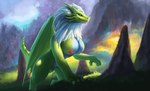 areola big_breasts breasts female feral fur genitals horn nipples nude pussy solo tail wings linchen mythology dragon mythological_creature mythological_scalie scalie absurd_res hi_res