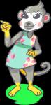 anthro clothed clothing female gesture hand_gesture hand_on_hip pointing simple_background smile solo transparent_background inkyfrog animal_crossing nintendo shari_(animal_crossing) cebid haplorhine mammal monkey new_world_monkey primate squirrel_monkey 2015 alpha_channel