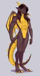 absurd_res anthro brown_body copyright domertizz dragon hair hi_res jeremy_(disambiguation) male muscular muscular_anthro mythological_creature mythological_scalie mythology scalie solo tail