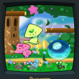 ambiguous_gender armless crt crt_effect crt_monitor dot_eyes forehead_gem gameplay_mechanics gem green_body group not_furry peridot_(gem) scanlines simple_eyes toony trio user_interface discount-supervillain cartoon_network kirby_(series) nintendo panasonic steven_universe super_smash_bros. kirby smolidot whispy_woods alien gem_(species) peridot_(gem_species) 1:1 digital_media_(artwork)