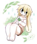 4_toes ambiguous_gender anthro barefoot big_ears biped blonde_hair blue_eyes bottomwear clothed clothing clover_(plant) clover_leaf feet floppy_ears four_leaf_clover front_view fully_clothed fur hair holding_clover holding_four_leaf_clover holding_object holding_plant kemono leaf long_ears looking_at_viewer lop_ears monotone_hair monotone_tail multicolored_body multicolored_ears multicolored_fur plant shirt short_hair shorts shrub sitting solo tail tank_top three-quarter_view toes topwear two_tone_body two_tone_ears two_tone_fur white_body white_clothing white_ears white_fur white_inner_ear white_shirt white_tail white_topwear yellow_body yellow_ears yellow_fur young young_ambiguous young_anthro non_nya_nya lagomorph leporid mammal rabbit 2023 colored digital_media_(artwork) full-length_portrait portrait shaded