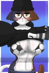 anthro big_breasts bikini bikini_top bodily_fluids breasts brown_body brown_fur clothed clothing clothing_lift female fur grey_body grey_fur hoodie multicolored_body multicolored_fur solo sweat swimwear topwear two-piece_swimsuit white_body white_fur crackstantin epic_games fortnite meow_skulls felid feline mammal absurd_res hi_res