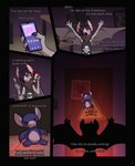 alternative_fashion anthro black_clothing clothing electronics eyeshadow femboy food goth holding_food holding_knife holding_object holding_phone knife lipstick makeup male phone plushie ritual solo text toby_art eric_nuxley_(toby_art) bat mammal comic english_text hi_res