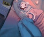 alarm_clock anthro bed bodily_fluids breasts clock curvy_figure drooling duo exposed_breasts eyes_closed female fur furniture lying male nude on_bed pink_body saliva sleeping sleeping_together tail tongue korsia cartoon_network the_amazing_world_of_gumball nicole_watterson richard_watterson domestic_cat felid feline felis lagomorph mammal digital_media_(artwork) parent_(lore)