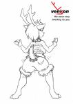 anthro antlers bell bottomwear breasts clothing collar female horn jingle_bell looking_at_viewer shorts solo text what snapai deer mammal new_world_deer reindeer 2013 english_text hi_res