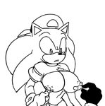 anthro backwards_baseball_cap backwards_hat baseball_cap big_breasts breasts clothing crop_top crossgender female group hat headgear headwear male nipple_tape pasties shirt tape topwear undressing missphase sega sonic_the_hedgehog_(series) mighty_the_armadillo ray_the_flying_squirrel sonic_the_hedgehog armadillo eulipotyphlan flying_squirrel hedgehog mammal rodent sciurid xenarthran monochrome