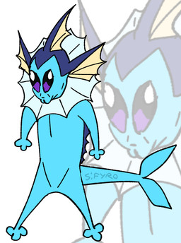 ambiguous_gender anthro blue_body fin humor purple_eyes shitpost solo standing what wtf_face zoom_in blitzdrachin conditional_dnp nintendo pokemon eeveelution generation_1_pokemon pokemon_(species) vaporeon digital_drawing_(artwork) digital_media_(artwork) hi_res meme