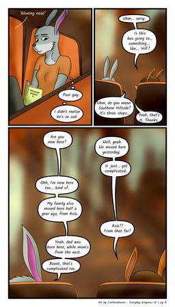 anthro book border dialogue duo female green_eyes inner_monologue male text thinking white_border confusedraven dave_(confusedraven) mia_(confusedraven) equid equine horse lagomorph leporid mammal rabbit 4:7 absurd_res comic english_text hi_res multiple_scenes