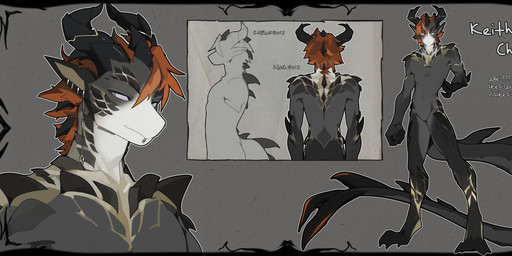 anthro ear_piercing ear_ring facial_piercing horn lip_piercing long_tail male piercing ring_piercing solo spikes tail delt.a mythology keith_chikoze_(ogilvan) dragon mythological_creature mythological_scalie scalie absurd_res hi_res huge_filesize model_sheet