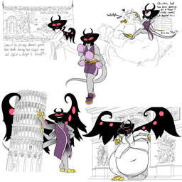 anthro arc_de_triomphe belly big_belly biped breasts clothing female female_anthro huge_belly leaning_tower_of_pisa macro macro_anthro macro_female overweight purple_clothing red_eyes simple_background solo text white_background wings thatoneaceguy nintendo pokemon altered_forme_giratina generation_3_pokemon generation_4_pokemon giratina legendary_pokemon pokemon_(species) zigzagoon 1:1 2024 colored english_text hi_res