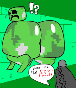 anthro big_butt big_penis black_sclera bodily_fluids butt duo exclamation_point female feral genitals green_body grey_body huge_butt huge_penis hyper male male/female multicolored_body nervous penis quadruped question_mark rear_view speech_bubble sweat text thick_thighs three-quarter_view vein veiny_penis white_eyes lucaslora microsoft minecraft mojang xbox_game_studios lucas_(lucaslora) creeper_(minecraft) domestic_cat felid feline felis mammal 2025 digital_media_(artwork) english_text hi_res
