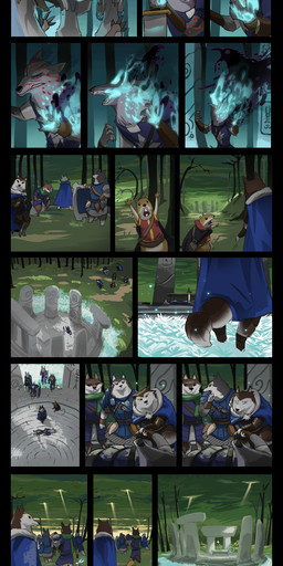 anthro armor bag baldric belt blood bodily_fluids bone cape chainmail clothed clothing dagger death dialogue female forest horn infection male melee_weapon pain plant robe sad scarf shield skull sword text tree violence weapon wounded purpleground02 armello league_of_geeks magna_(armello) river_(armello) thane_(armello) antelope bovid canid canine canis caprine deer mammal mouse murid murine rodent wolf 2016 absurd_res comic digital_media_(artwork) english_text hi_res