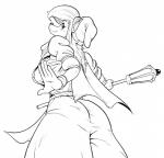 anthro clothed clothing female gloves handwear hat headgear headwear looking_at_viewer low-angle_view simple_background smile solo staff white_background dawmino sega shining_(sega) shining_force khris_(shining) absurd_res digital_drawing_(artwork) digital_media_(artwork) hi_res monochrome