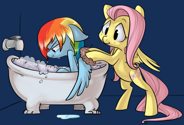 ambiguous_gender bath bathing bathtub blue_body blue_feathers blue_fur bubble_bath claw_foot_bathtub cutie_mark duo feathered_wings feathers female feral foam fur grumpy hair inside multicolored_hair rainbow_hair simple_background sitting smile standing tail transparent_background water wet wet_hair wings yellow_body yellow_feathers yellow_fur briskby friendship_is_magic hasbro my_little_pony mythology fluttershy_(mlp) rainbow_dash_(mlp) equid equine mammal mythological_creature mythological_equine pegasus 2013 alpha_channel