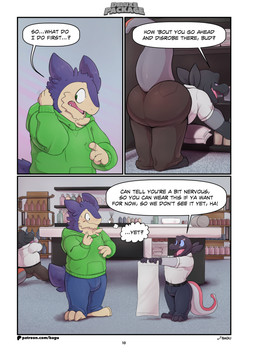 anthro bent_over big_butt blush butt clothed clothing dialogue fully_clothed hoodie inside looking_back massage_table presenting presenting_hindquarters standing text topwear towel bagu conditional_dnp nintendo pokemon charlie_(bagu) cye_(bagu) ven_(bagu) badger generation_2_pokemon generation_7_pokemon lizard mammal mustelid musteline pokemon_(species) reptile salandit scalie typhlosion absurd_res comic english_text hi_res url