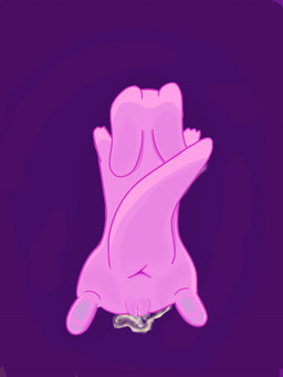 anus bodily_fluids ears_back female genitals paws pink_body pivoted_ears raised_tail solo tail tail_anus thick_tail vulva cametek rain_world videocult slugcat 3:4 absurd_res hi_res
