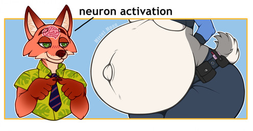 accessory anthro belly big_belly blue_background blue_bottomwear blue_clothing blue_necktie blue_pants border bottomwear breasts clothing duo female fingers_together fur green_clothing green_eyes green_shirt green_topwear grey_body grey_fur hands_behind_back huge_belly hyper hyper_belly hyper_pregnancy inner_ear_fluff male navel necktie orange_body orange_fur outie_navel pants police police_officer police_uniform pregnant pregnant_anthro pregnant_female shirt short_tail simple_background tail tan_body tan_fur tan_inner_ear tan_inner_ear_fluff text topwear tuft under_boob uniform white_body white_border white_fur miriel_moon disney neuron_activation zootopia judy_hopps nick_wilde canid canine fox lagomorph leporid mammal rabbit 2026 absurd_res digital_drawing_(artwork) digital_media_(artwork) english_text hi_res meme