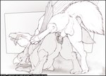 animal_genitalia animal_vulva anus ass_up balls bodily_fluids butt canine_genitalia canine_vulva cum cum_in_vagina cum_inside duo female feral genital_fluids genitals knot_root knotting male male/female pawpads penetration perineum raised_tail tail vaginal vaginal_knotting vaginal_penetration vaginal_tugging vulva artonis mythology avian gryphon mythological_avian mythological_creature hi_res