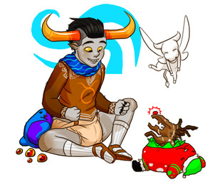 biped clean_diaper clothed clothing diaper feral footwear holidays male pantsless pantsless_humanoid sandals shoes socks socks_with_sandals solo sweater topwear wearing_diaper young young_feral zee-rage-man christmas homestuck ms_paint_adventures tavros_nitram alien humanoid lusus_naturae troll_(homestuck) 2014 digital_drawing_(artwork) digital_media_(artwork)