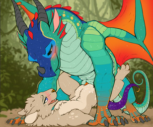 blush bodily_fluids duo erection feet female female_feral female_penetrated feral feral_on_feral feral_penetrated feral_penetrating feral_penetrating_feral forest from_front_position fur genital_fluids genitals half-closed_eyes horn male male/female male_feral male_penetrating male_penetrating_female membrane_(anatomy) membranous_wings narrowed_eyes outside outside_sex paws penetration penile penile_penetration penis penis_in_vagina plant sex smile spread_legs spreading sweat sweaty_body tail toes tree vaginal vaginal_penetration vulva wings fatigue_(artist) mythology wings_of_fire glory_(wof) dragon mammal mouse murid murine mythological_creature mythological_scalie rainwing_(wof) rodent scalie digital_media_(artwork) hi_res