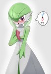 after_transformation anthro bodily_fluids breasts featureless_breasts featureless_crotch female gender_transformation green_body green_hair green_pseudo_hair hair humanoid_pointy_ears light_blush mtf_transformation multicolored_body one_eye_obstructed open_mouth panicking pink_eyes pointy_ears pokemon_transformation pseudo_hair simple_background solo species_transformation sweat transformation two_tone_body white_background white_body noumin nintendo pokemon fan_character gardevoir generation_3_pokemon pokemon_(species)