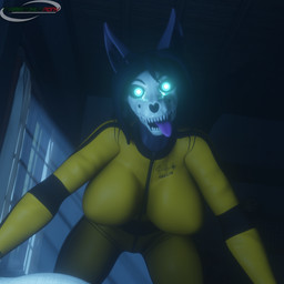 anthro bed big_breasts bone breasts clothing female furniture light light_beam looking_at_viewer night orange_clothing orange_suit skull skull_head solo suit tongue tongue_out marianokun monolitwec_(modeler) scp_foundation scp-1471-a canid canine malo mammal skulldog_(species) 1:1 3d_(artwork) absurd_res blender_(artwork) blender_cycles_(artwork) digital_media_(artwork) hi_res