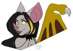 anthro black_hair eyebrows eyelashes female hair simple_background solo white_background yellow_eyes kittydee verelle bat mammal 2020 digital_media_(artwork) headshot_portrait portrait