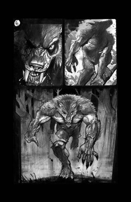 4_toes abs angry anthro arm_support barefoot base_two_layout biceps big_muscles blockage_(layout) blood blood_on_eye blood_on_face bodily_fluids bottomwear claws clenched_teeth clothed clothing fangs feet forest front_view horizontal_blockage looking_at_viewer male multiple_poses muscular muscular_male night outside pants pecs plant plantigrade pose saliva sharp_teeth solo teeth three_frame_image three_frame_sequence toe_claws toes topless torn_clothing tree two_row_layout vein wounded simon_bisley mythology canid canine mammal mythological_canine mythological_creature werecanid werecanine werecreature werewolf 2013 comic graphite_(artwork) greyscale hi_res monochrome sequence traditional_media_(artwork)