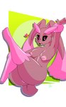 anus breasts female fur genitals nipples nude simple_background smile solo tani_d nintendo pokemon generation_4_pokemon lopunny mammal pokemon_(species) shiny_pokemon digital_media_(artwork) hi_res