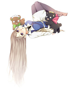 black_body bow_tie brown_body clothed clothing crown empty_eyes female feral grey_hair group hair headgear legs_up long_hair looking_at_viewer lying monnw on_back open_mouth open_smile purple_eyes scut_tail short_tail smile tail yuri_kuma_arashi tsubaki_kureha yurigasaki_lulu yurishiro_ginko bear human mammal ursine 2015 signature