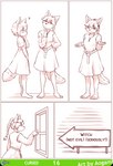 absurd_res anthro aogami canid canine canis comic english_text female fox hair hi_res mammal monochrome pink_and_white text wolf young young_anthro young_female