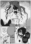 abs anthro biceps big_breasts breasts dialogue duo female freckles hair hair_bun hair_over_eye lifting male muscular muscular_female pubes text tree_stump peculiart ruth_(peculiart) stig_(peculiart) lagomorph leporid mammal rabbit comic english_text hi_res monochrome