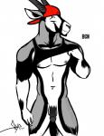 anthro athletic athletic_anthro athletic_male backwards_baseball_cap backwards_hat balls baseball_cap biped bottomless circumcised circumcision_scar clothed clothing clothing_lift eyebrows flaccid front_view genital_scar genitals glans hat headgear headwear horn humanoid_genitalia humanoid_penis male navel nipples partially_clothed pecs penis scar shirt shirt_lift simple_background smile snout solo standing tank_top text topwear white_background bgn jamie_the_oryx antelope bovid grazing_antelope mammal oryx 2017 digital_media_(artwork) greyscale monochrome portrait signature spot_color three-quarter_portrait url
