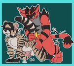 anal balls bodily_fluids doggystyle duo from_behind_position genital_fluids genitals grabbing humanoid_genitalia humanoid_penis leaking male male/male penis precum sex tail tail_grab kingdraws nintendo pokemon duffy_(duffy) civet generation_7_pokemon humanoid incineroar mammal pokemon_(species) viverrid absurd_res hi_res