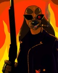 anthro cigar cybernetics eyewear fire glowing glowing_eyes gun machine male parody ranged_weapon rifle shotgun smoke smoking solo sunglasses weapon mayonnaise-face terminator_(franchise) terminator_gun_pose_(meme) the_terminator_(terminator) android canid canine canis cyborg domestic_dog mammal robot t-800_series_(terminator) terminators_(terminator) 4:5 meme