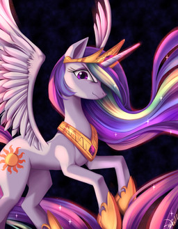 abstract_background amethyst_(gem) crown cutie_mark evil_look feathered_wings feathers female feral gem gold_(metal) hair headgear horn jewelry looking_at_viewer multicolored_hair necklace princess purple_eyes quadruped royalty simple_background smile solo sun tail white_body white_feathers wings ponykillerx friendship_is_magic hasbro my_little_pony mythology princess_celestia_(mlp) equid equine mammal mythological_creature mythological_equine winged_unicorn 2012 hi_res