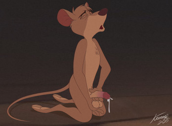 anthro balls bodily_fluids chest_tuft cum dripping erection eyes_closed genital_fluids genitals hand_on_balls head_tuft humanoid_genitalia kneeling leaking_precum male masturbation moan nude on_model open_mouth precum precum_drip simple_background solo tail tuft kezmmar disney the_great_mouse_detective basil_(disney) mammal mouse murid murine rodent hi_res