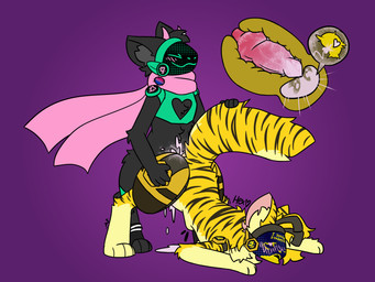 abdominal_bulge animal_genitalia animal_penis antennae_(anatomy) anthro anthro_on_anthro anthro_penetrated anthro_penetrating anthro_penetrating_anthro arched_back ass_up big_tail bisexual_pride_colors blush blush_lines blushing_profusely bodily_fluids bow_ribbon cervical_contact cervical_penetration clothed clothing cum cum_drip cum_in_uterus cum_in_vagina cum_inside cum_puddle deep_penetration dripping duo ejaculation female female_anthro female_penetrated fluffy fluffy_tail footwear from_behind_position fur genital_fluids genitals gradient_penis head_tuft heart_eyes heart_symbol horn impregnation inner_ear_fluff internal internal_vaginal knot knotted_penis knotting leapfrog_position leg_grab lgbt_pride long_tail looking_pleasured machine male male/female male_anthro male_penetrating male_penetrating_female markings messy messy_sex nude nude_anthro nude_female nude_male open_mouth overwhelmed ovum ovum_with_heart partially_clothed patch_(fabric) paws penetration penile penile_penetration penis penis_in_vagina pride_colors raised_tail scarf sex simple_background socks sperm_cell striped_markings striped_tail stripes tail tail_grab tail_markings thigh_grab tuft unusual_bodily_fluids unusual_cum unusual_genital_fluids uterus vaginal vaginal_penetration x-ray_view hexemerald h0p3 hex_emerald arthropod bee bovid caprine goat hybrid hymenopteran insect mammal protogen hi_res